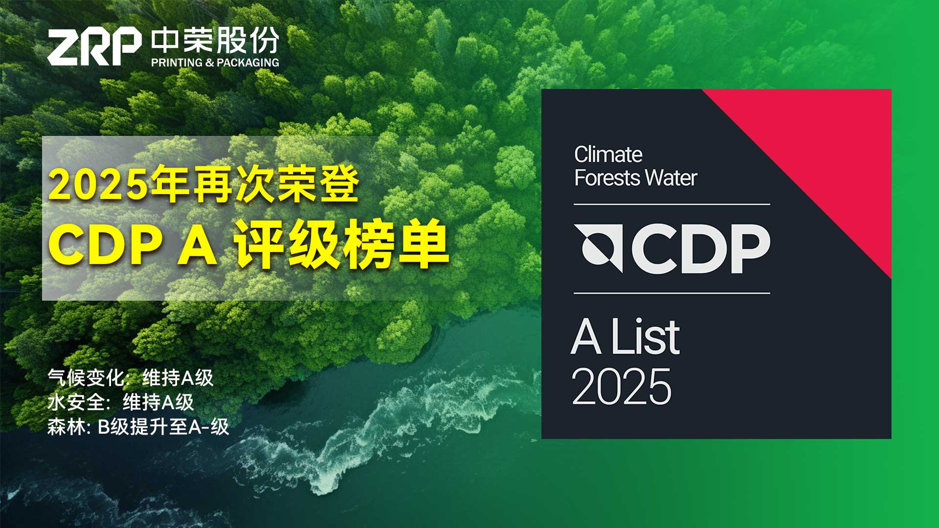 蝉联荣耀！人生就是搏官方网站股份连续两年荣获CDP“A级”环保评级，启航2026高质量可持续发展新征程